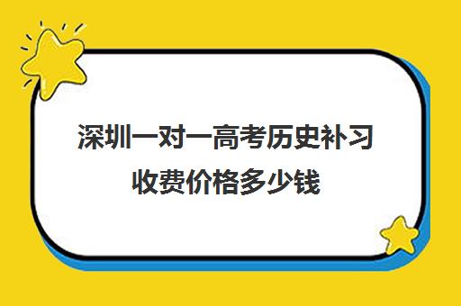 深圳一对一高考历史补习收费价格多少钱