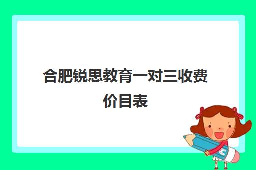 合肥锐思教育一对三收费价目表(合肥培训机构排名前十)