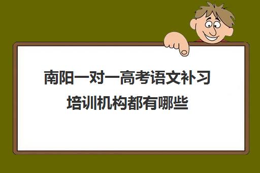 南阳一对一高考语文补习培训机构都有哪些