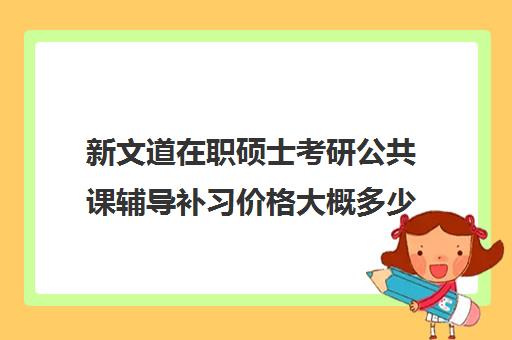 新文道在职硕士考研公共课辅导补习价格大概多少钱