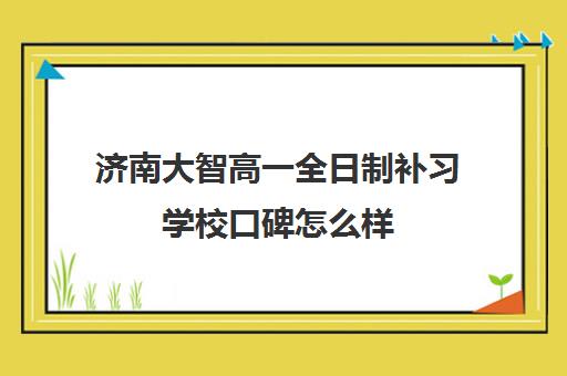 济南大智高一全日制补习学校口碑怎么样