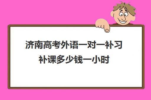 济南高考外语一对一补习补课多少钱一小时