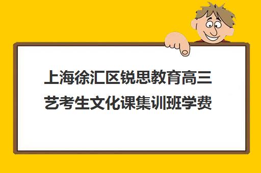 上海徐汇区锐思教育高三艺考生文化课集训班学费价格表(艺考生文化课分数线)