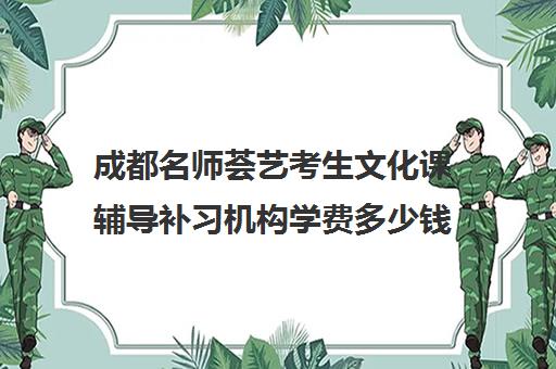 成都名师荟艺考生文化课辅导补习机构学费多少钱