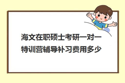 海文在职硕士考研一对一特训营辅导补习费用多少钱