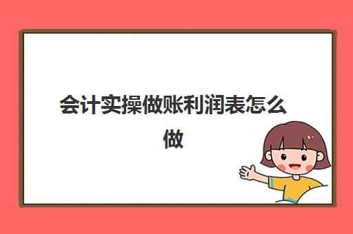 会计实操做账利润表怎么做(会计一个完整做账过程)