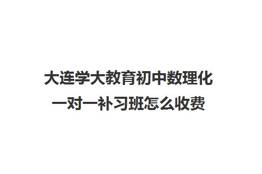 大连学大教育初中数理化一对一补习班怎么收费