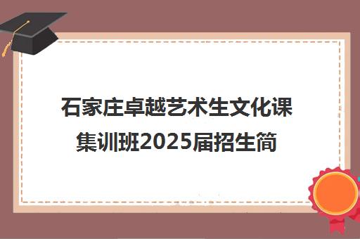 石家庄卓越艺术生文化课集训班2025届招生简章(石家庄前十名艺考培训机构)