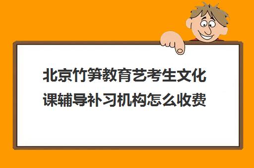 北京竹笋教育艺考生文化课辅导补习机构怎么收费