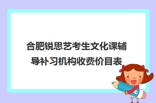 合肥锐思艺考生文化课辅导补习机构收费价目表