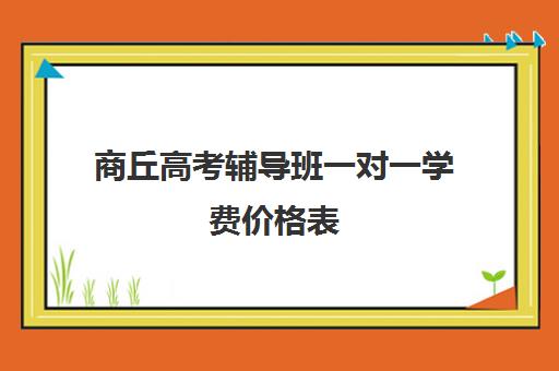 商丘高考辅导班一对一学费价格表(商丘一高复读班怎么样)