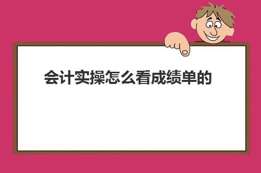 会计实操怎么看成绩单的(成绩单查询)