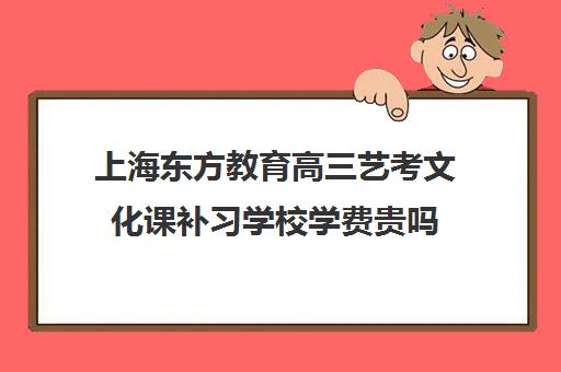 上海东方教育高三艺考文化课补习学校学费贵吗