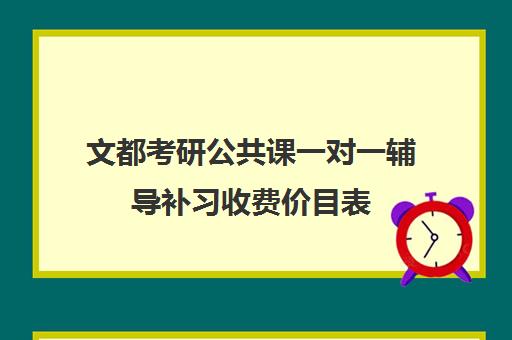 文都考研公共课一对一辅导补习收费价目表