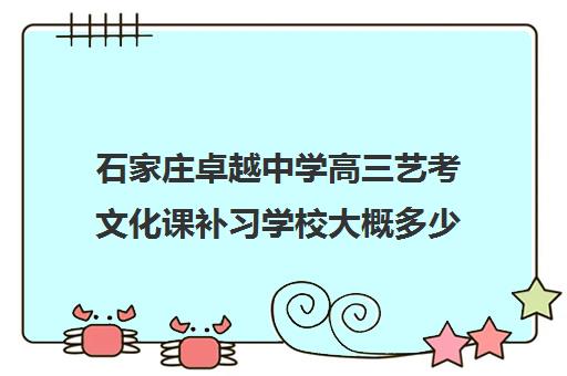 石家庄卓越中学高三艺考文化课补习学校大概多少钱