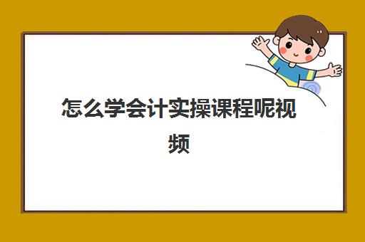 怎么学会计实操课程呢视频(一个新手如何自学会计)