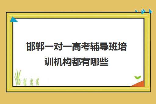 邯郸一对一高考辅导班培训机构都有哪些(邯郸高三补课机构)