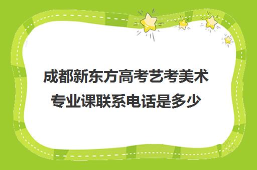 成都新东方高考艺考美术专业课联系电话是多少(美术艺考生可以考什么大学)