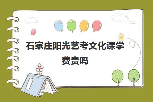 石家庄阳光艺考文化课学费贵吗(兰州艺考文化课培训学校)