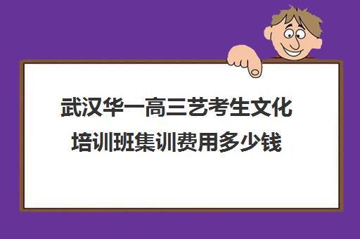 武汉华一高三艺考生文化培训班集训费用多少钱(武汉高三全日制的培训机构有哪些)