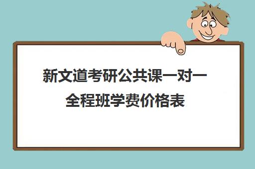 新文道考研公共课一对一全程班学费价格表（一对一补课收费标准）