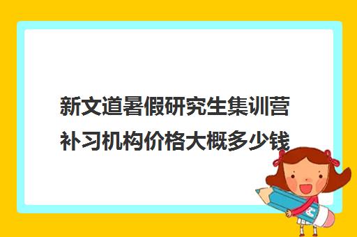 新文道暑假研究生集训营补习机构价格大概多少钱