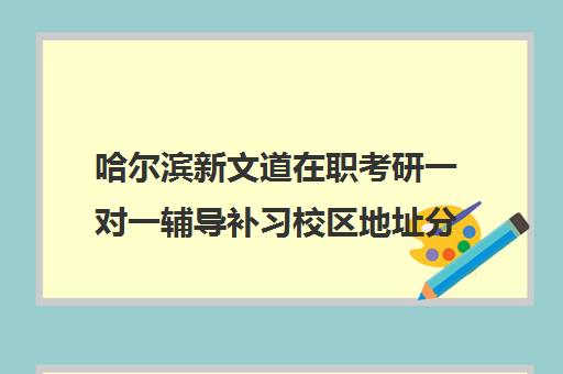 哈尔滨新文道在职考研一对一辅导补习校区地址分布