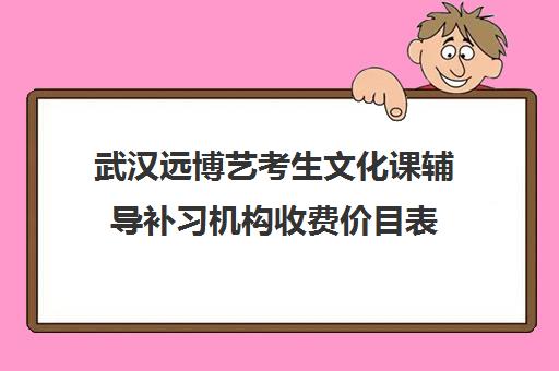 武汉远博艺考生文化课辅导补习机构收费价目表