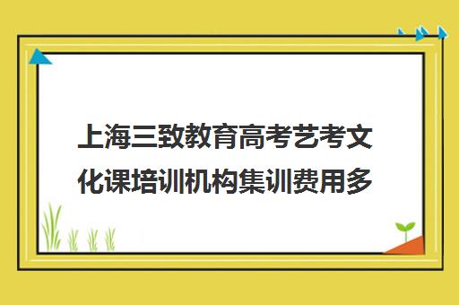 上海三致教育高考艺考文化课培训机构集训费用多少钱(上海艺考培训机构排行榜前十)