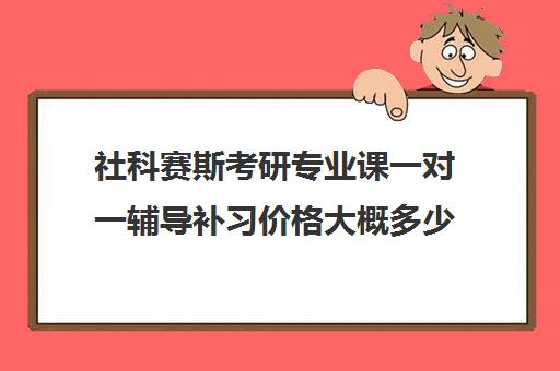 社科赛斯考研专业课一对一辅导补习价格大概多少钱