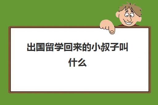 出国留学回来的小叔子叫什么(出国留学有什么好)