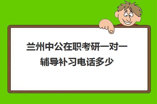 兰州中公在职考研一对一辅导补习电话多少