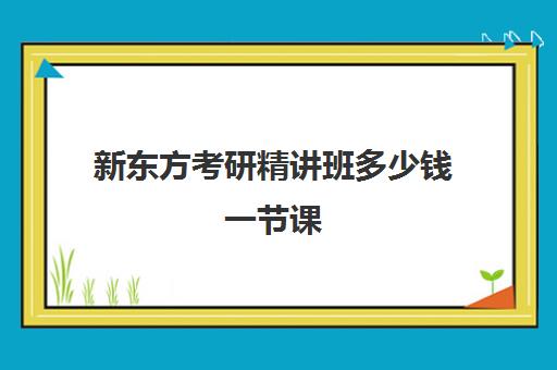 新东方考研精讲班多少钱一节课(新东方考研班一般多少钱)