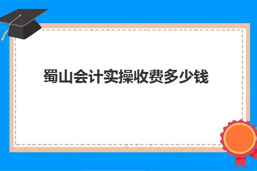 蜀山会计实操收费多少钱(兼职会计收费标准)