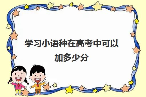 学习小语种在高考中可以加多少分