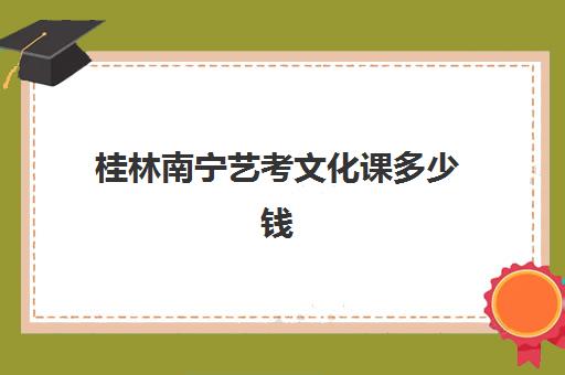 桂林南宁艺考文化课多少钱(南宁2024年艺考文化课培训班)