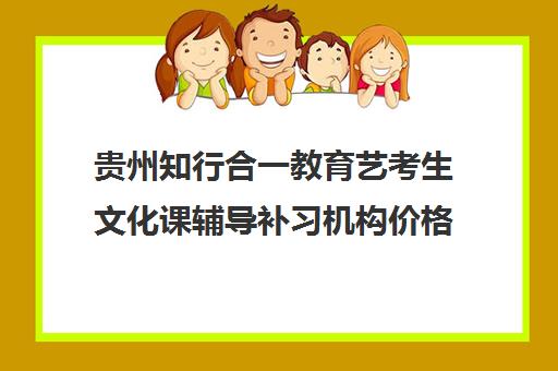 贵州知行合一教育艺考生文化课辅导补习机构价格多少钱