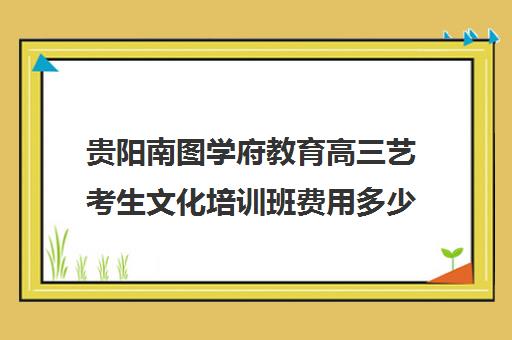 贵阳南图学府教育高三艺考生文化培训班费用多少钱(贵阳艺考培训学校有哪些)