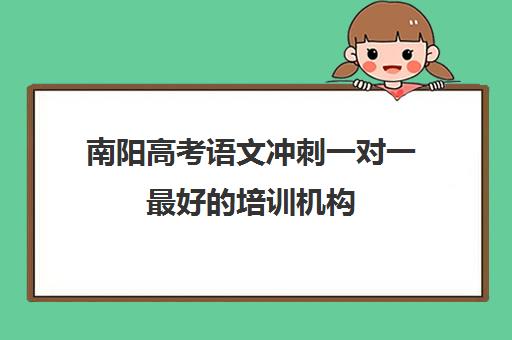 南阳高考语文冲刺一对一最好的培训机构(南阳一对一辅导哪家好)