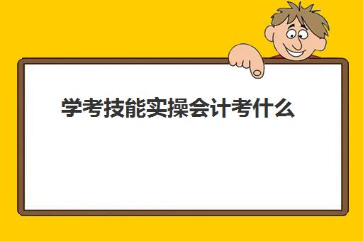 学考技能实操会计考什么(考初级会计证有用吗)