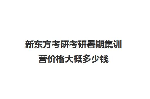 新东方考研考研暑期集训营价格大概多少钱（考研半年集训营哪家好）