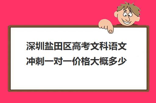 深圳盐田区高考文科语文冲刺一对一价格大概多少钱(深圳考高中有多难)