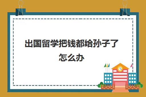 出国留学把钱都给孙子了怎么办(出国留学担保人有风险)