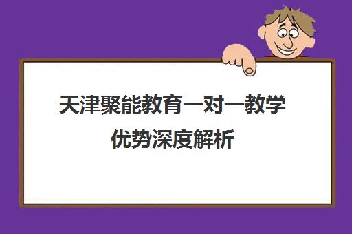 天津聚能教育一对一教学优势深度解析