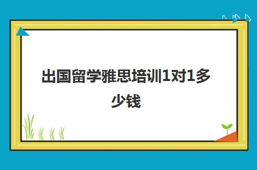 出国留学雅思培训1对1多少钱(雅思1对1辅导收费)