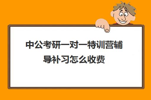 中公考研一对一特训营辅导补习怎么收费