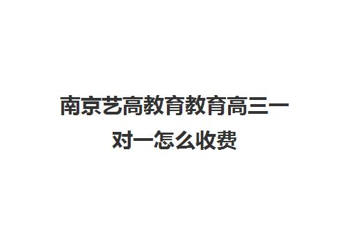 南京艺高教育教育高三一对一怎么收费（南京艺考培训机构排行榜前十）