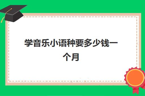 学音乐小语种要多少钱一个月(学小语种费用高吗)