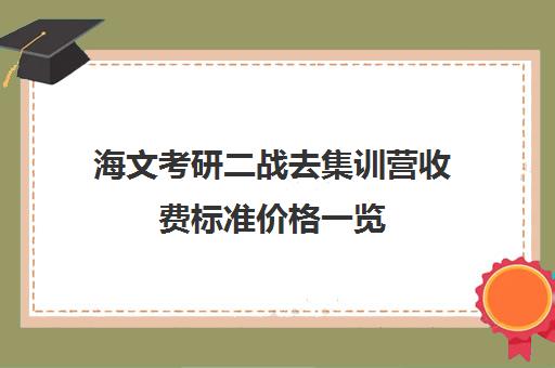 海文考研二战去集训营收费标准价格一览（海文考研学费一览表）