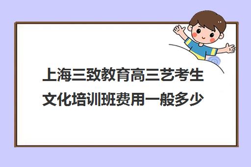 上海三致教育高三艺考生文化培训班费用一般多少钱(高三艺考培训来得及吗)